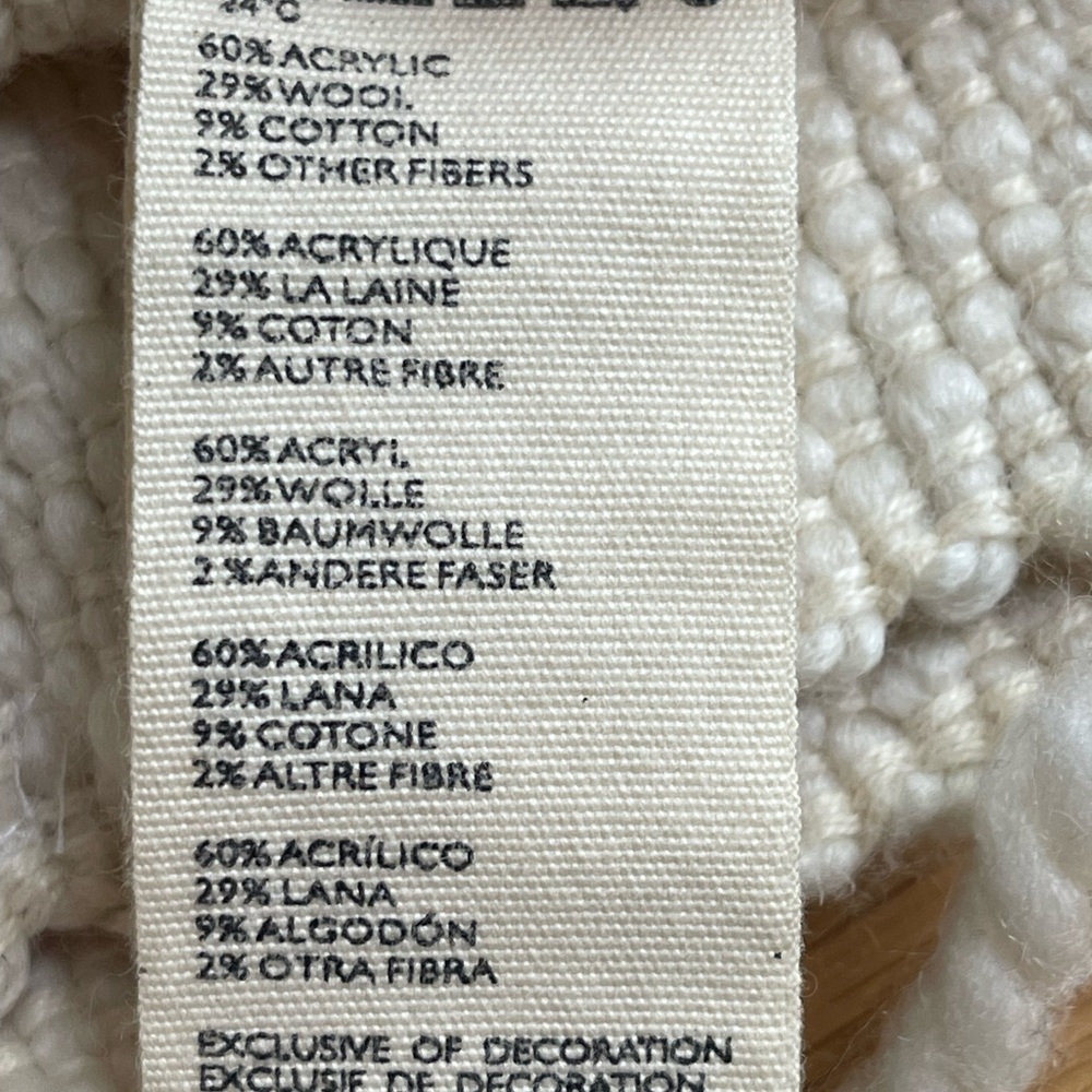 NWT Anthropology wool/cotton White multicolored textured throw for bed/couch - Picture 13 of 14